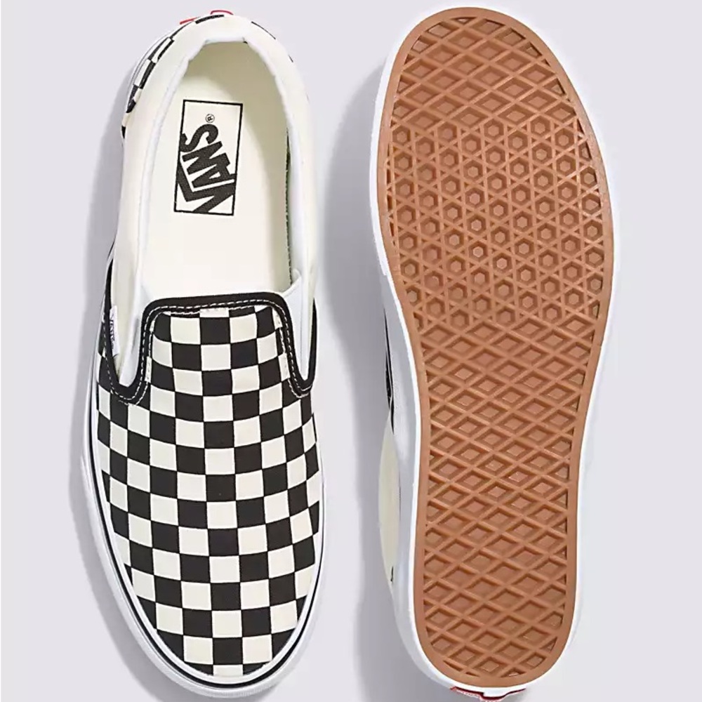 Checkered Vans slip-on